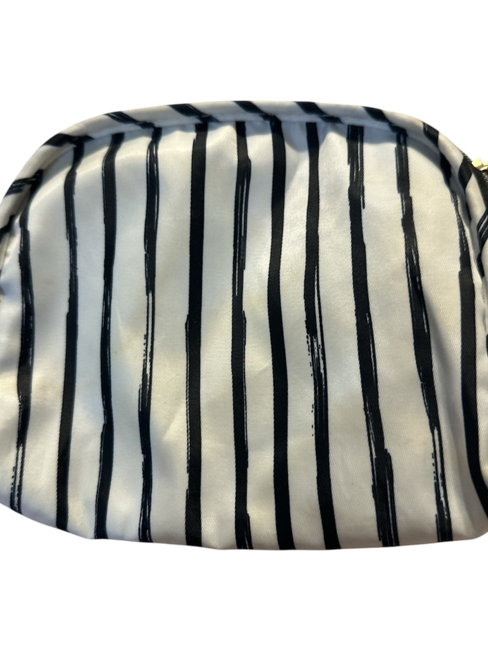 Target Black and White Striped Cosmetic Pouch gold acc brand new cute